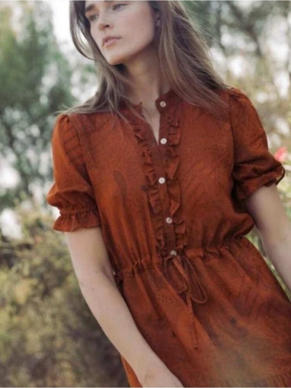 Christy Dawn The Elle Dress in Pumpkin Paisley Women’s Tie-Waist Dress